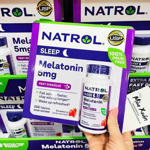 Natrol Melatonin褪黑激素睡眠片5亳克 (草莓味) [250粒裝] 美國本地版